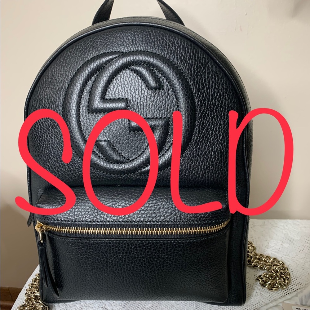 Gucci pebbled calfskin Soho chain backpack